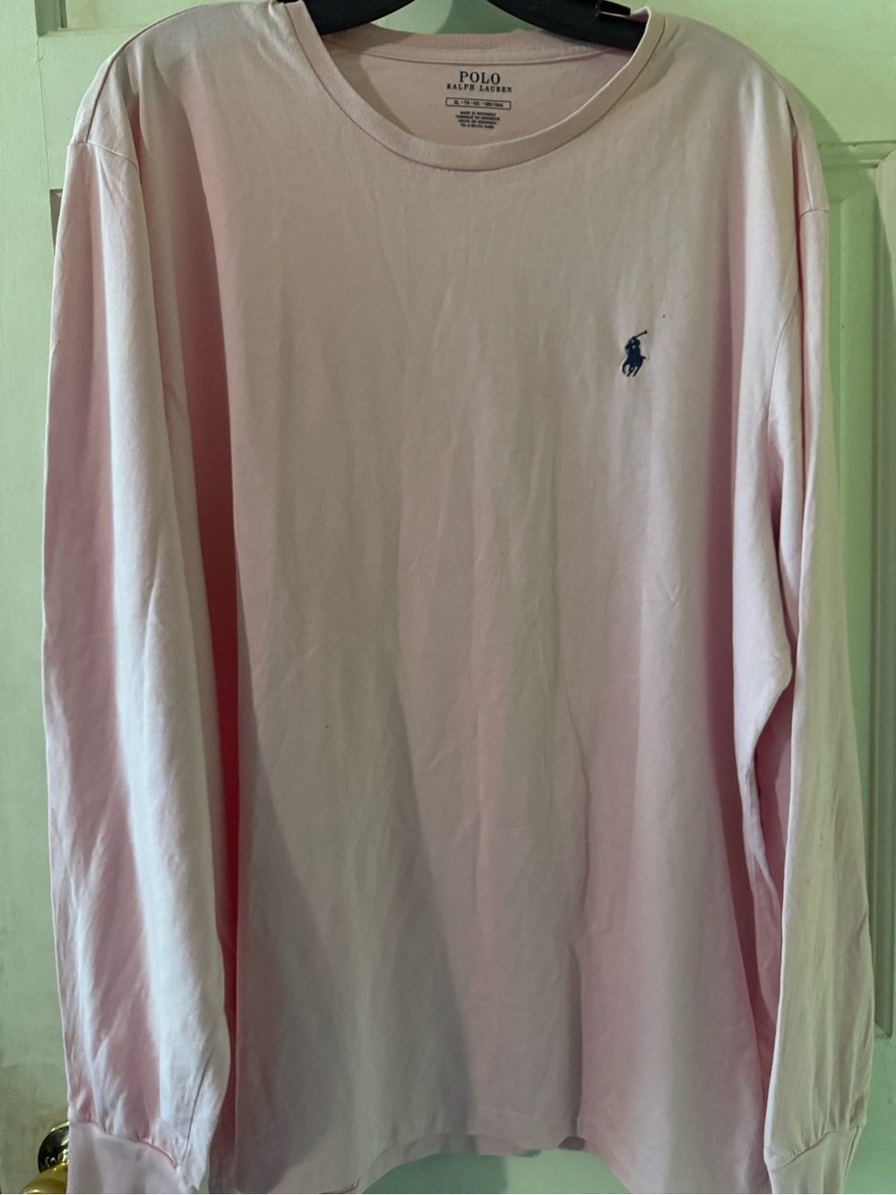 Polo by Ralph Lauren Light Pink Long-Sleeve Crewneck Shirt